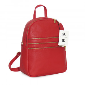 Rucsac din piele naturala, model DiAmanti Salvo Rosso